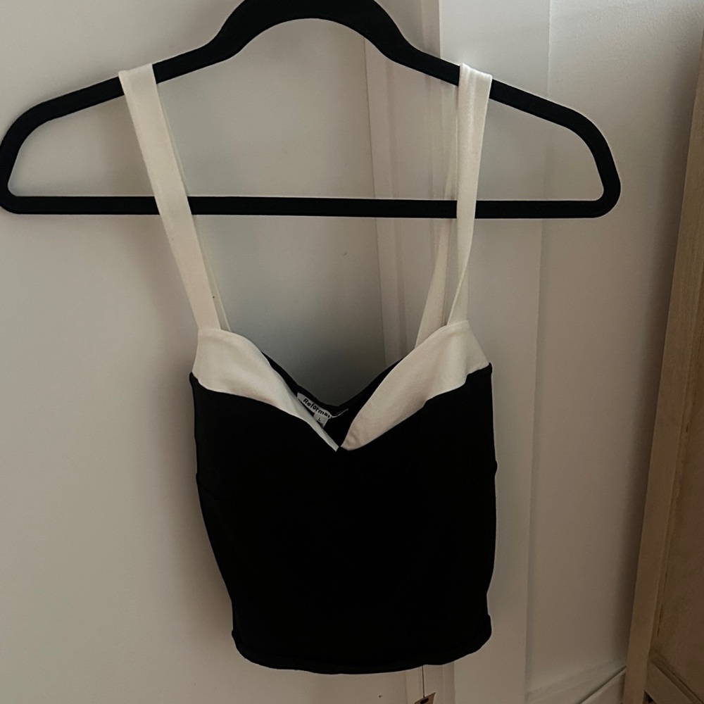 Reformation Black and White Bra Top